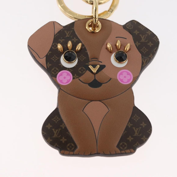 LOUIS VUITTON Monogram Porte Cles LV Puppy Charm Brown M80242 LV Auth 182879SAM