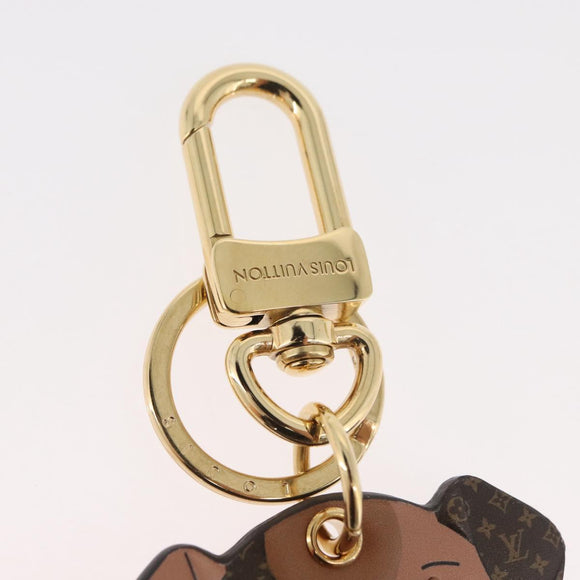 LOUIS VUITTON Monogram Porte Cles LV Puppy Charm Brown M80242 LV Auth 182879SAM