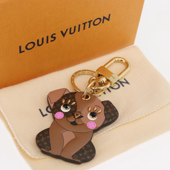 LOUIS VUITTON Monogram Porte Cles LV Puppy Charm Brown M80242 LV Auth 182879SAM