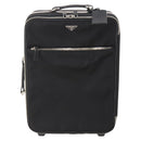 PRADA Carry Case Trunk Nylon Black Silver Auth 182881-2