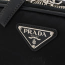 PRADA Carry Case Trunk Nylon Black Silver Auth 182881-20