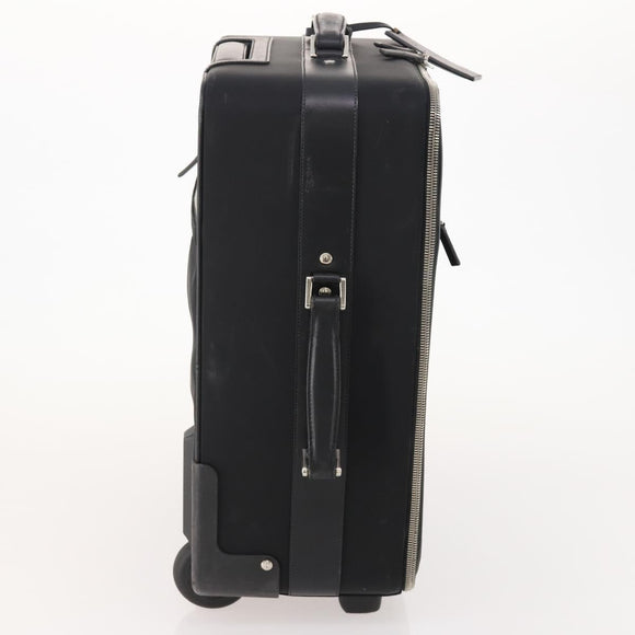PRADA Carry Case Trunk Nylon Black Silver Auth 182881