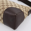 GUCCI GG Canvas Shoulder Bag Brown Silver 114273 Auth 182886A-10