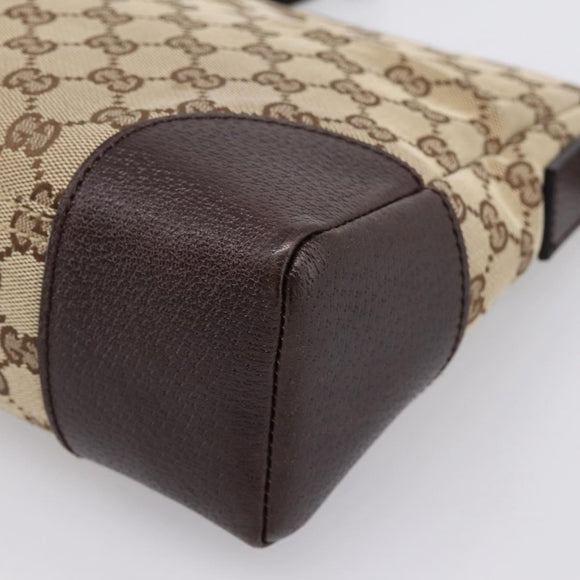 GUCCI GG Canvas Shoulder Bag Brown Silver 114273 Auth 182886A