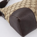 GUCCI GG Canvas Shoulder Bag Brown Silver 114273 Auth 182886A-13