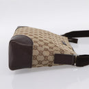 GUCCI GG Canvas Shoulder Bag Brown Silver 114273 Auth 182886A-5