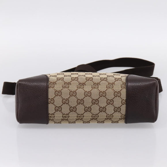 GUCCI GG Canvas Shoulder Bag Brown Silver 114273 Auth 182886A