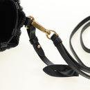 Miu Miu Matelassé Schultertasche Leder Schwarz Gold Auth 182887M-10