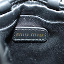 Miu Miu Matelassé Schultertasche Leder Schwarz Gold Auth 182887M-18