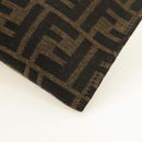 FENDI Zucca Canvas Clutch Bag Black Brown Auth 182892M-16