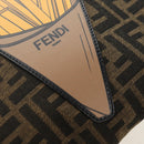 FENDI Zucca Canvas Clutch Bag Black Brown Auth 182892M-18