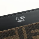 FENDI Zucca Canvas Clutch Bag Black Brown Auth 182892M-19