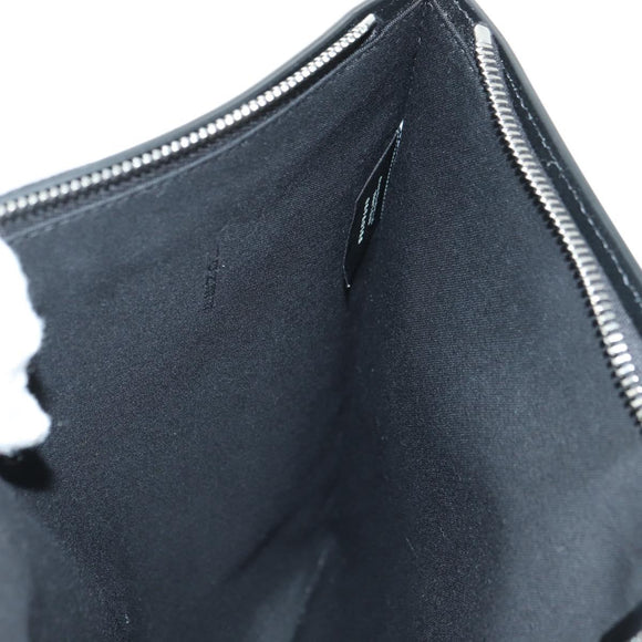 FENDI Zucca Canvas Clutch Bag Black Brown Auth 182892M