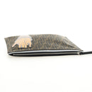 FENDI Zucca Canvas Clutch Bag Black Brown Auth 182892M-5