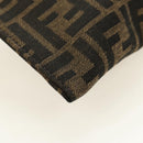 FENDI Zucca Canvas Clutch Bag Black Brown Auth 182892M-7