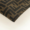 FENDI Zucca Canvas Clutch Bag Black Brown Auth 182892M-14