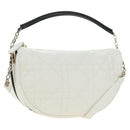 Christian Dior Canage Vibe Shoulder Bag Lamb Skin 2way White Gold Auth 182900SM-1