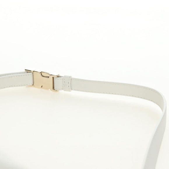 Christian Dior Canage Vibe Shoulder Bag Lamb Skin 2way White Gold Auth 182900SM