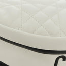 Christian Dior Canage Vibe Shoulder Bag Lamb Skin 2way White Gold Auth 182900SM-17
