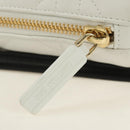 Christian Dior Canage Vibe Shoulder Bag Lamb Skin 2way White Gold Auth 182900SM-21
