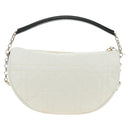 Christian Dior Canage Vibe Shoulder Bag Lamb Skin 2way White Gold Auth 182900SM-2