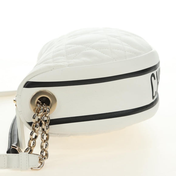 Christian Dior Canage Vibe Shoulder Bag Lamb Skin 2way White Gold Auth 182900SM