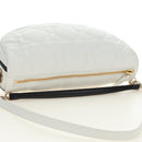Christian Dior Canage Vibe Shoulder Bag Lamb Skin 2way White Gold Auth 182900SM-6