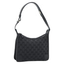 GUCCI GG Canvas Shoulder Bag Black Gold Auth 182901A-1