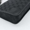 GUCCI GG Canvas Shoulder Bag Black Gold Auth 182901A-14