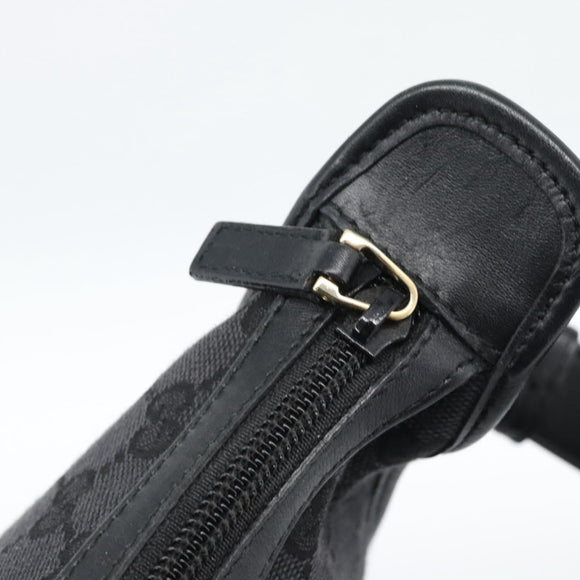 GUCCI GG Canvas Shoulder Bag Black Gold Auth 182901A