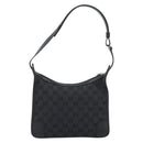 GUCCI GG Canvas Shoulder Bag Black Gold Auth 182901A-2