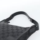 GUCCI GG Canvas Shoulder Bag Black Gold Auth 182901A-8