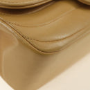 CHANEL Chain Shoulder Bag Lamb Skin Beige Gold CC Auth 182904SAV-9