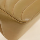 CHANEL Chain Shoulder Bag Lamb Skin Beige Gold CC Auth 182904SAV-15
