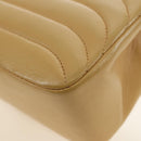 CHANEL Chain Shoulder Bag Lamb Skin Beige Gold CC Auth 182904SAV-16