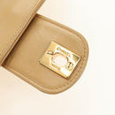 CHANEL Chain Shoulder Bag Lamb Skin Beige Gold CC Auth 182904SAV-19