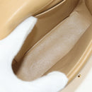 CHANEL Chain Shoulder Bag Lamb Skin Beige Gold CC Auth 182904SAV-10