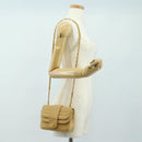 CHANEL Chain Shoulder Bag Lamb Skin Beige Gold CC Auth 182904SAV-26