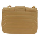 CHANEL Chain Shoulder Bag Lamb Skin Beige Gold CC Auth 182904SAV-2