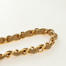 CHANEL Chain Shoulder Bag Lamb Skin Beige Gold CC Auth 182904SAV-8