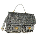 Miu Miu Shoulder Bag Sequin 2way Gold Silver Auth 182905SM-1