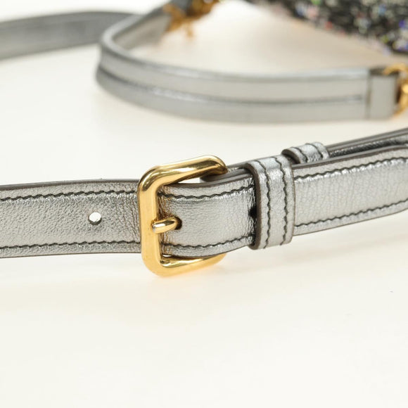 Miu Miu Shoulder Bag Sequin 2way Gold Silver Auth 182905SM