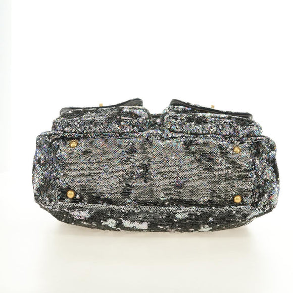 Miu Miu Shoulder Bag Sequin 2way Gold Silver Auth 182905SM