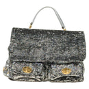 Miu Miu Shoulder Bag Sequin 2way Gold Silver Auth 182905SM-13
