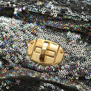 Miu Miu Shoulder Bag Sequin 2way Gold Silver Auth 182905SM-23