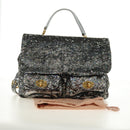 Miu Miu Shoulder Bag Sequin 2way Gold Silver Auth 182905SM-12