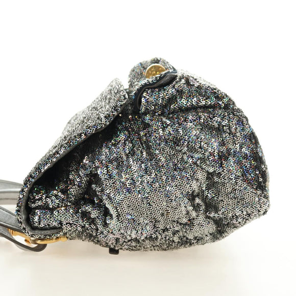 Miu Miu Shoulder Bag Sequin 2way Gold Silver Auth 182905SM