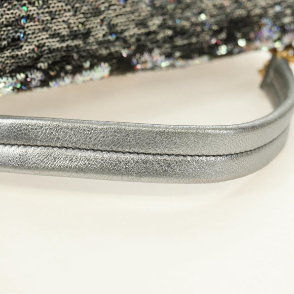 Miu Miu Shoulder Bag Sequin 2way Gold Silver Auth 182905SM