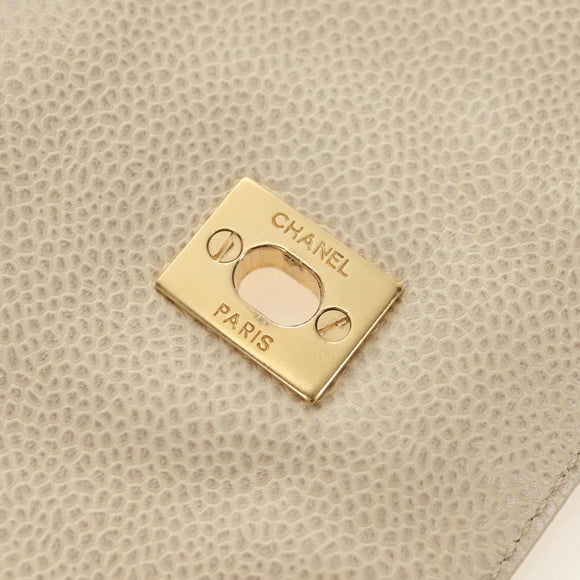 CHANEL Bicolore Rucksack Caviar Leder Beige Gold CC Auth 182907V