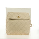 CHANEL Bicolore Rucksack Caviar Leder Beige Gold CC Auth 182907V-24